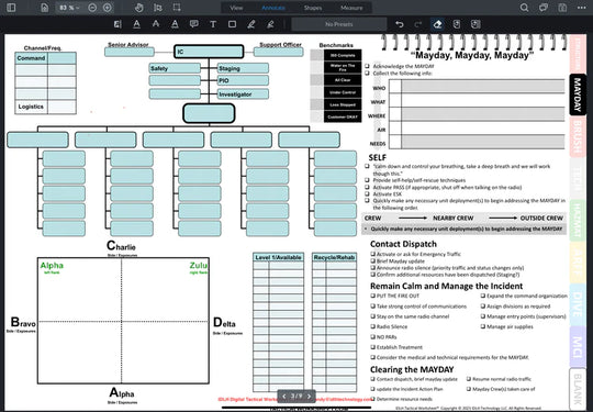 IDLH Tactical Worksheet® Digital Command Board